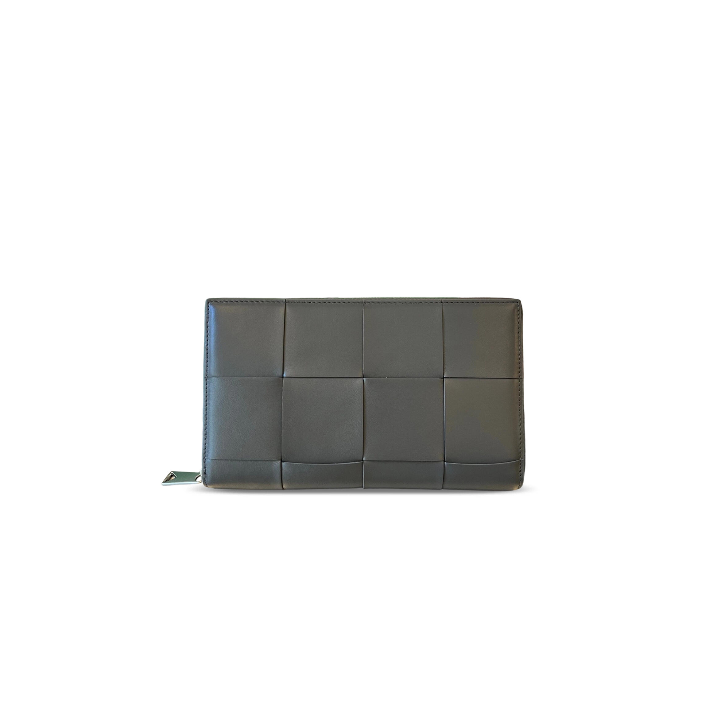 BOTTEGA VENETA CASSETTE ZIP AROUND WALLET THUNDER 814649 (19*11.4*2cm)